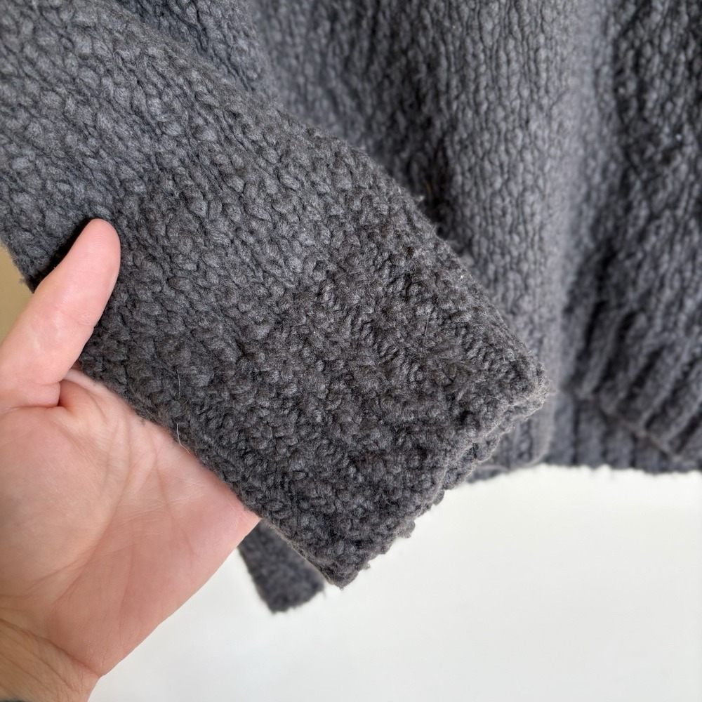 VINCE Women's Crew Neck Wool Cashmere Blend Small Gray Grey Chunky Knit Sweater - Picture 6 of 7